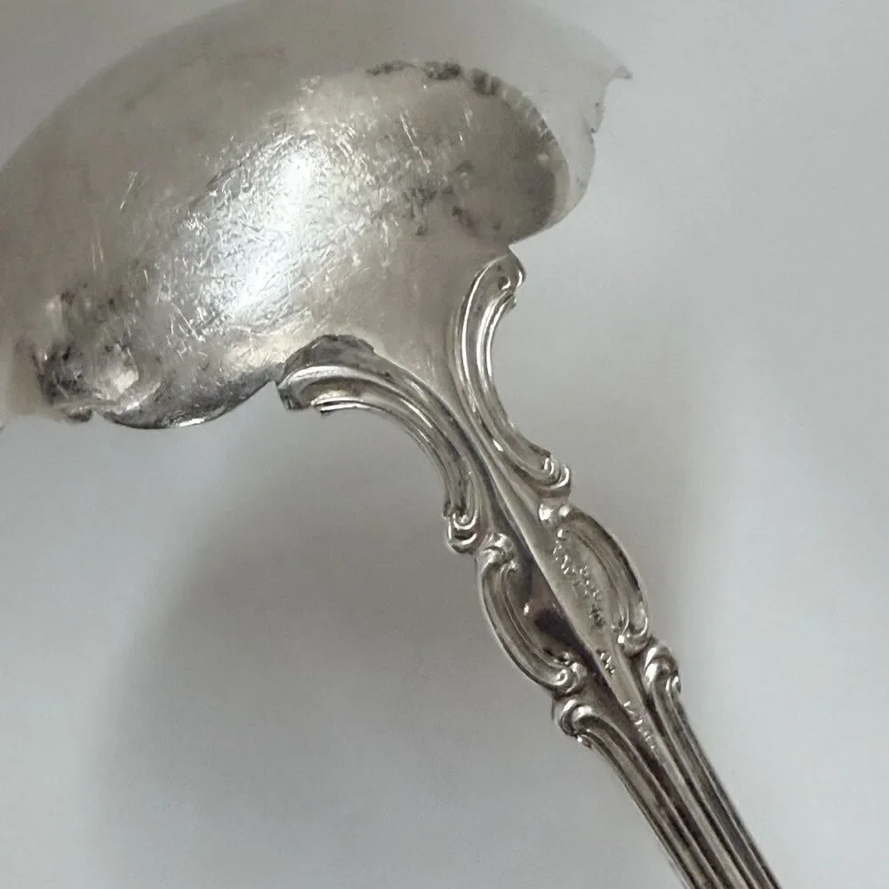 Antique 1835 R.Wallace Troy Silverplate 1902 Oyster Serving Ladle Solid 9 3/8”